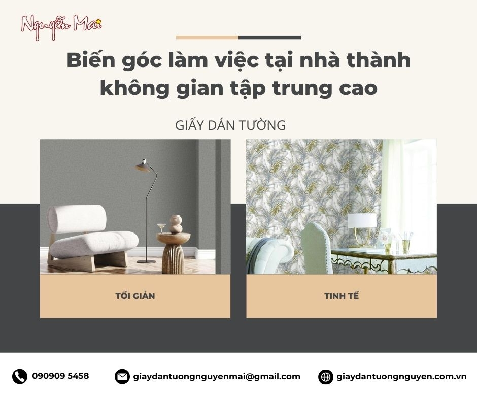  7 mẹo chống phân tâm bằng giấy dán tường biến góc làm việc tại nhà