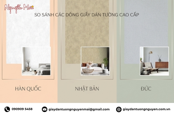 So sánh giấy dán tường Hàn Quốc – Nhật Bản – Đức