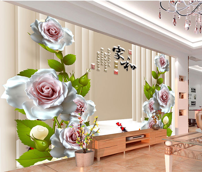 Tranh dán tường hoa giả ngọc dán phòng khách